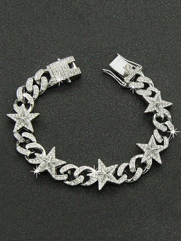 Collar de cadena unisex estilo punk con diseño de cielo estrellado estilo Y2K