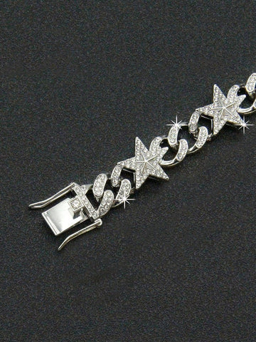 Collar de cadena unisex estilo punk con diseño de cielo estrellado estilo Y2K