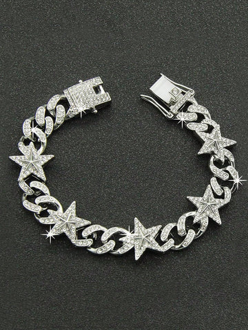 Collar de cadena unisex estilo punk con diseño de cielo estrellado estilo Y2K