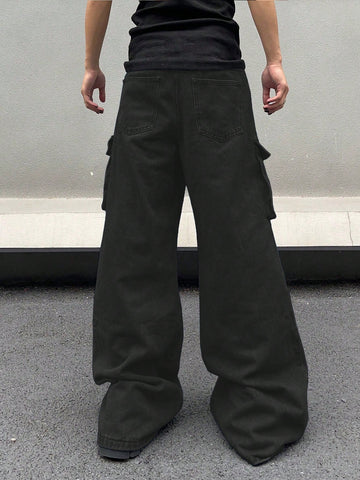 Jeans de mezclilla con múltiples bolsillos con estilo