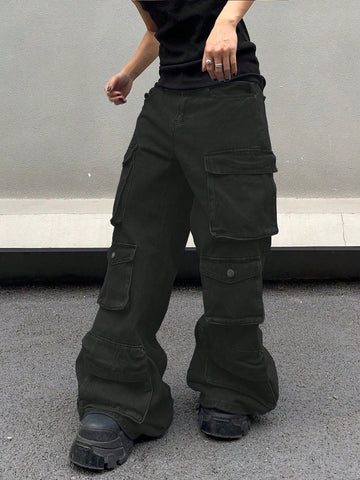 Jeans de mezclilla con múltiples bolsillos con estilo