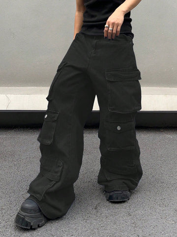Jeans de mezclilla con múltiples bolsillos con estilo