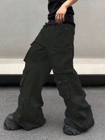 Jeans de mezclilla con múltiples bolsillos con estilo