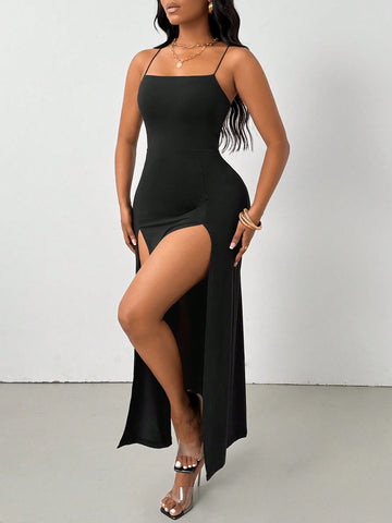 Vestido de mujer midi con tiras cruzadas simples