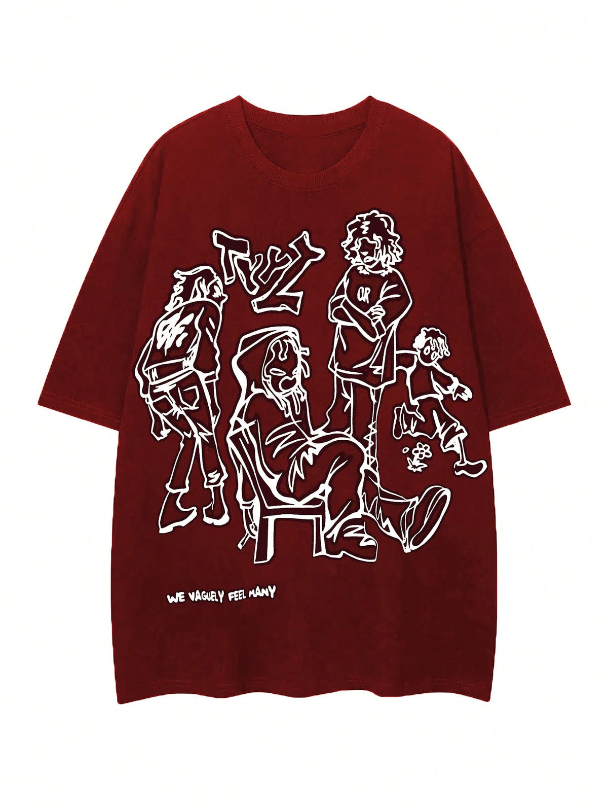 Camiseta Para Mujeres Con Estampado De Caracteres Y Letras