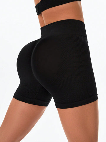 Pantalones cortos deportivos sin costura de alta elasticidad tipo legging de spandex