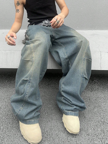 Jeans diarios simples de unicolor para hombres