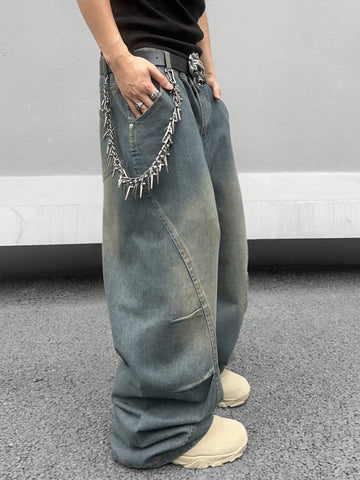 Jeans diarios simples de unicolor para hombres