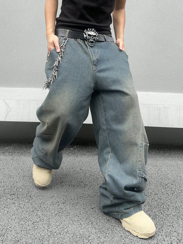 Jeans diarios simples de unicolor para hombres