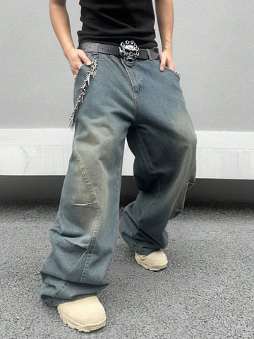 Jeans diarios simples de unicolor para hombres