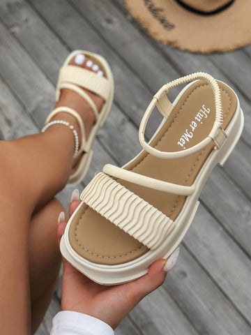 Sandalias De Tacón De Cuña Para Mujeres Con Suela Gruesa, Nuevo Estilo De Verano, De Estilo Romano