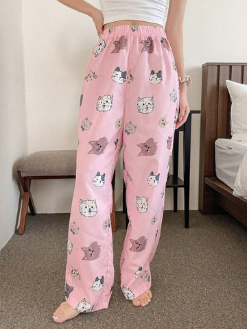 Pantalones de pijama para mujer con estampado de animales