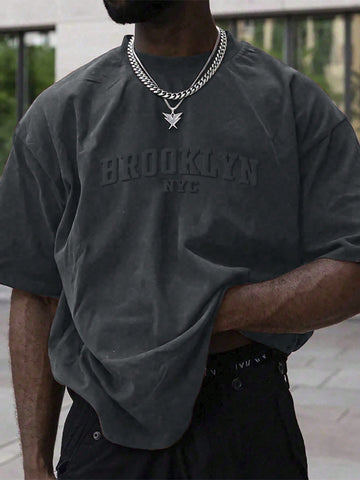 Camiseta De Hombre Con Impresión De Alfabeto