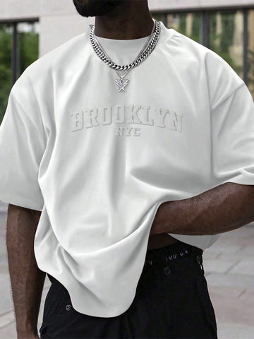 Camiseta De Hombre Con Impresión De Alfabeto