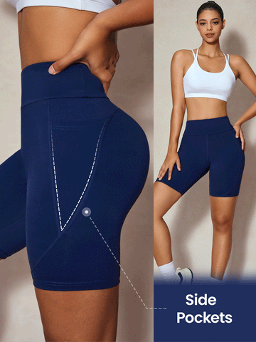 Shorts biker deportivos tejido de canalé control de barriga