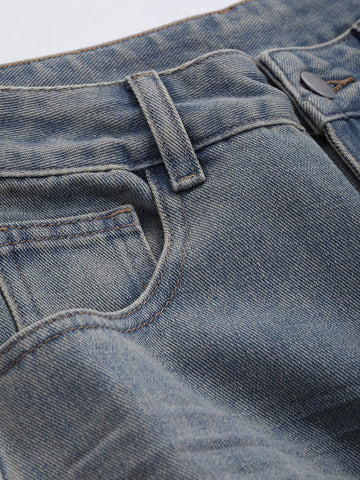 Pantalones vaqueros de mujer con bolsillos y efecto desteñido degradado
