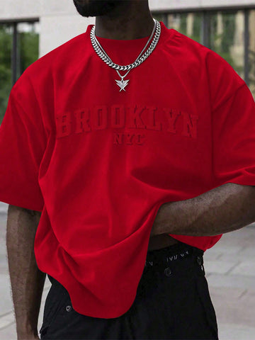 Camiseta De Hombre Con Impresión De Alfabeto