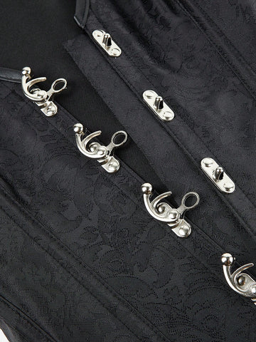 Corset gótico con huesos, lencería moldeadora punk, top bustier vintage con tirantes y envoltura para mujeres