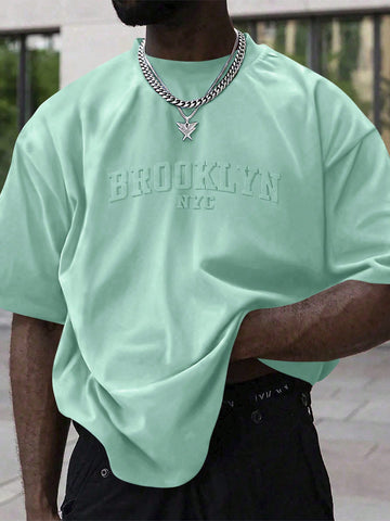 Camiseta De Hombre Con Impresión De Alfabeto