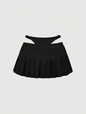 Minifalda plisada con tachuelas, sexy, estilo punk para mujeres