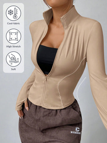 Chaqueta protectora solar de punto blanca para mujer