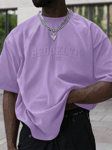 Camiseta De Hombre Con Impresión De Alfabeto