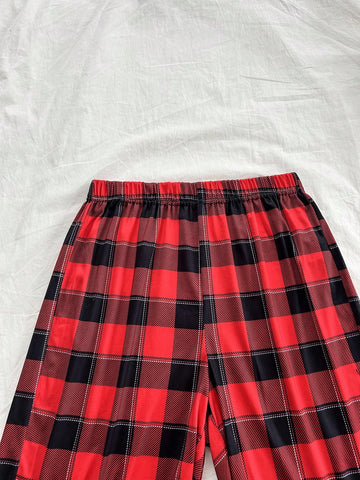 Set de 4 pantalones de pijama de pierna recta con estampado de cuadros