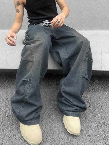 Jeans diarios simples de unicolor para hombres