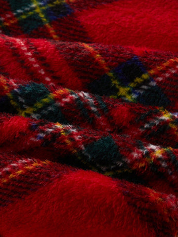 Pantalones de franela holgados y casuales con estampado de cuadros navideños