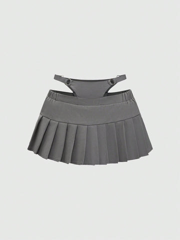 Minifalda plisada con tachuelas, sexy, estilo punk para mujeres