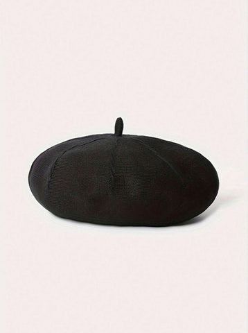 1 pieza Boina artística retro elegante de lana sencilla, cálida y cortavientos para otoño/invierno con forma de calabaza