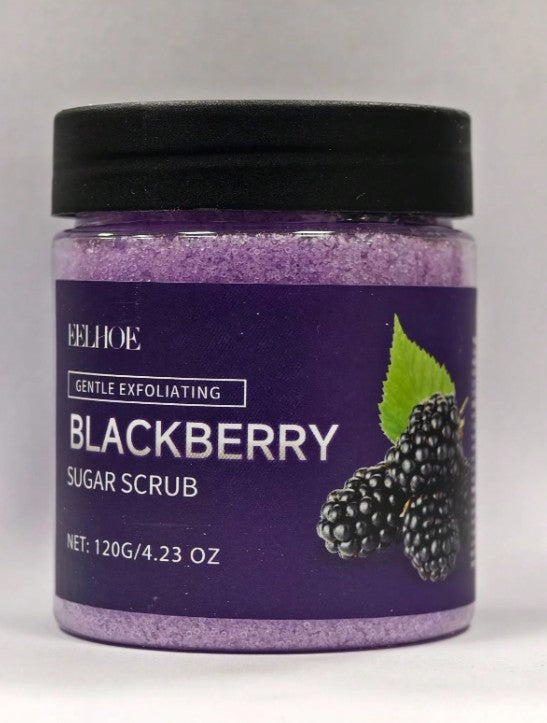 Crema exfoliante corporal y de pies con aroma a cereza/azúcar, enriquecida con manteca de karité y sal marina