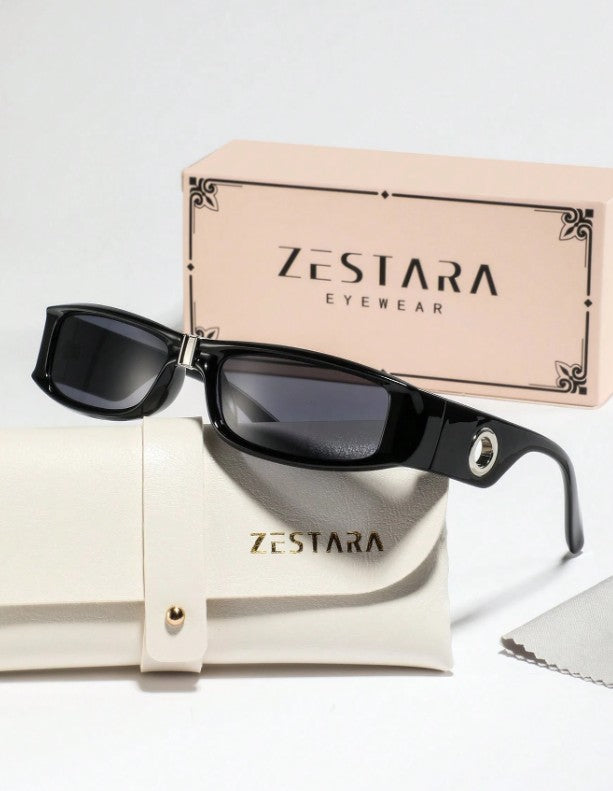 Gafas cuadradas y estrechas, de estilo retro elegante y chic