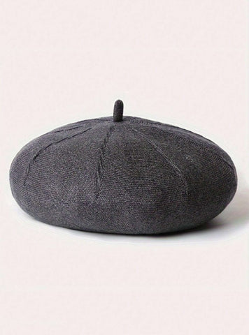 1 pieza Boina artística retro elegante de lana sencilla, cálida y cortavientos para otoño/invierno con forma de calabaza