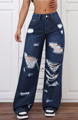 Jeans De Pierna Rasgada Y Acampanada