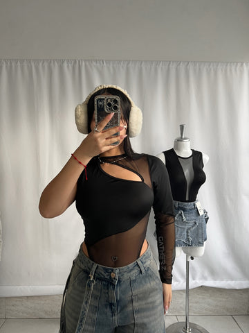 Body de malla una manga
