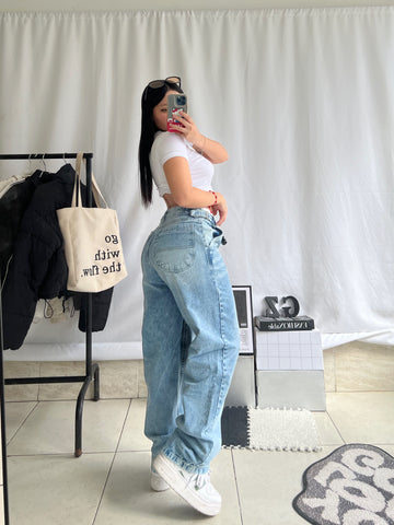 Baggy skatter con ajuste azul