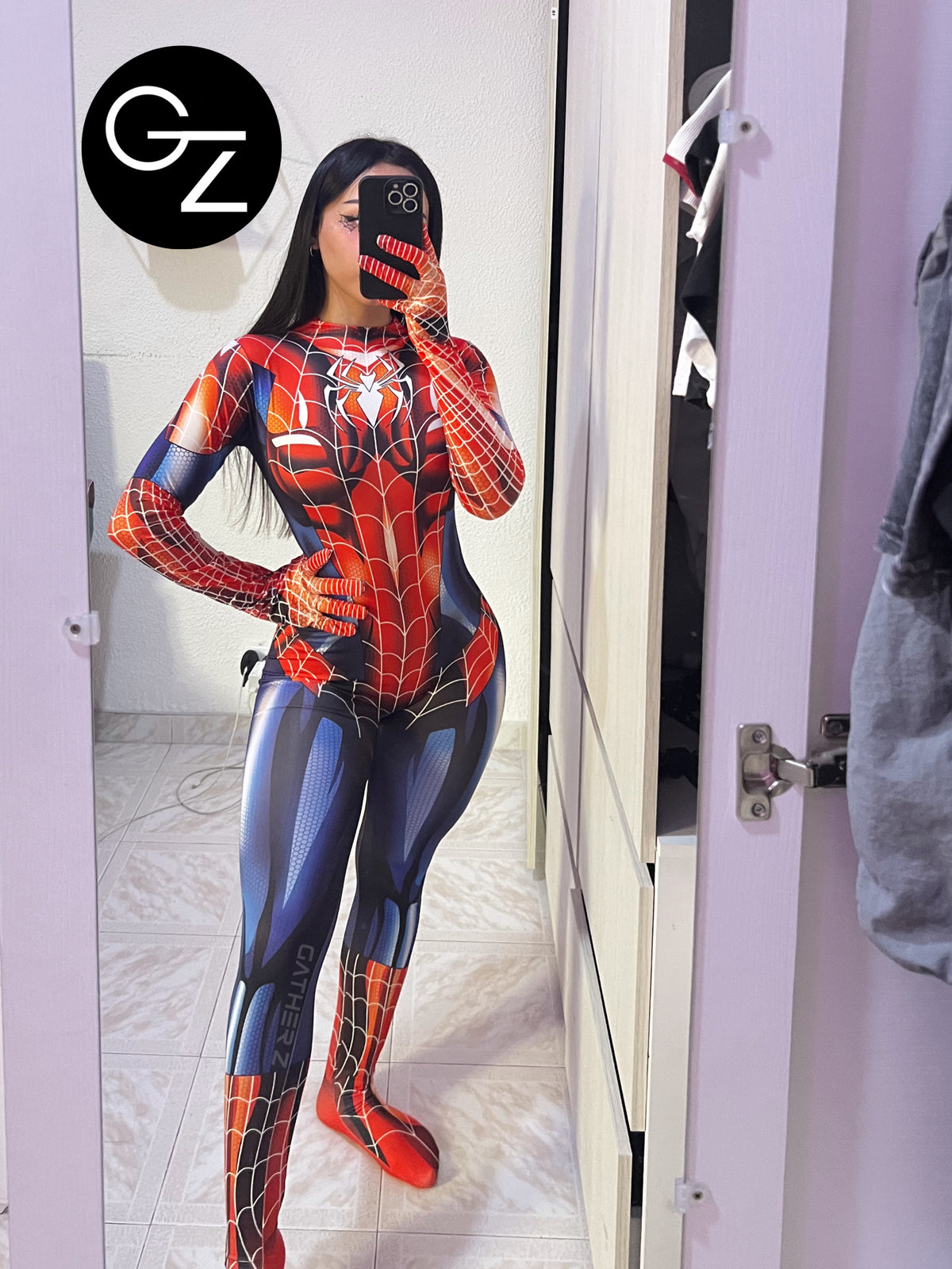 Disfraz Spiderman enterizo para mujer