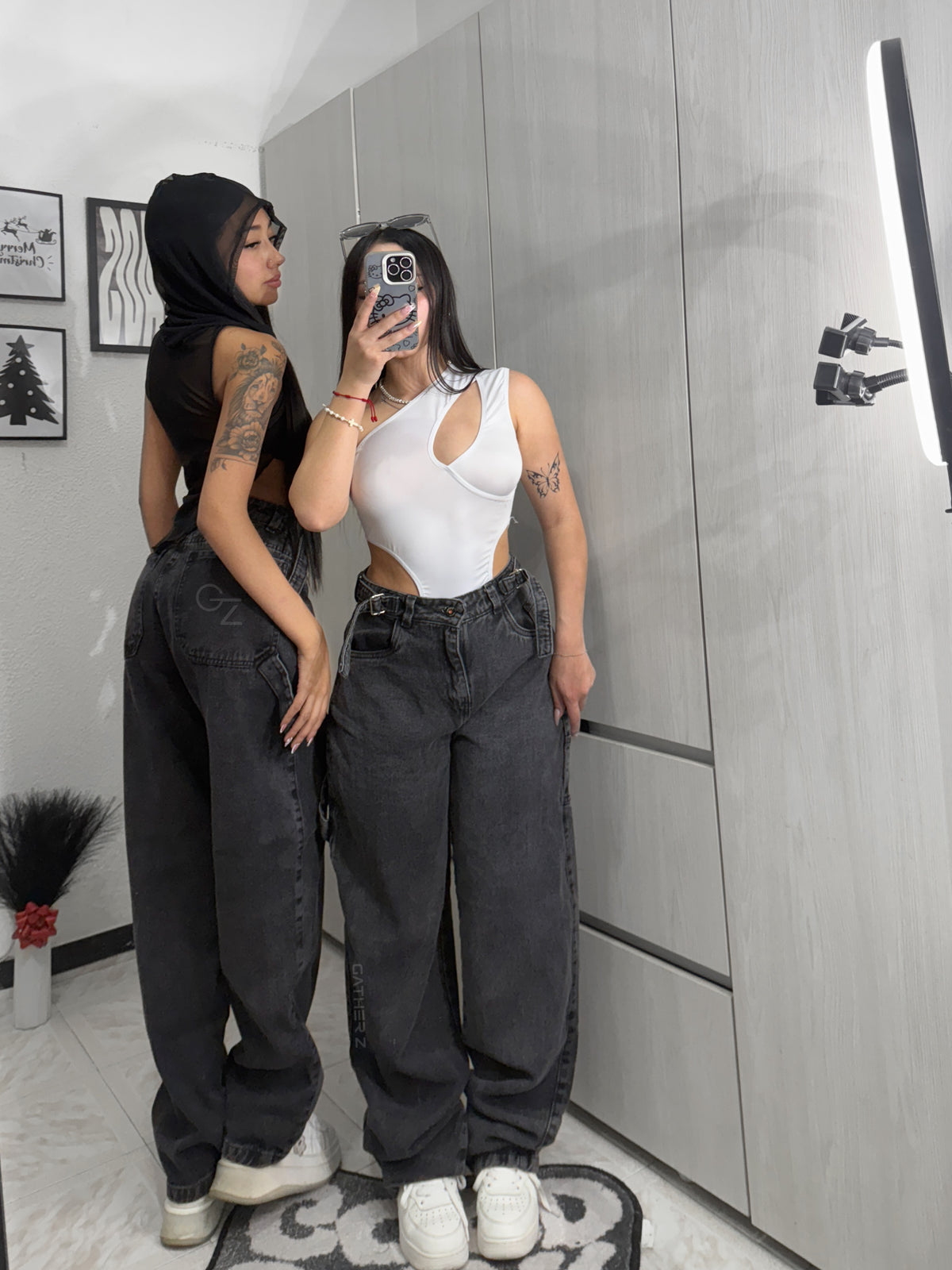 Baggy carpintero con ajuste gris