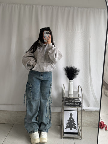 Jean cargo aura azul