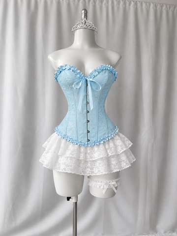 Disfraz cenicienta (corset, guantes, falda, medias, corona )