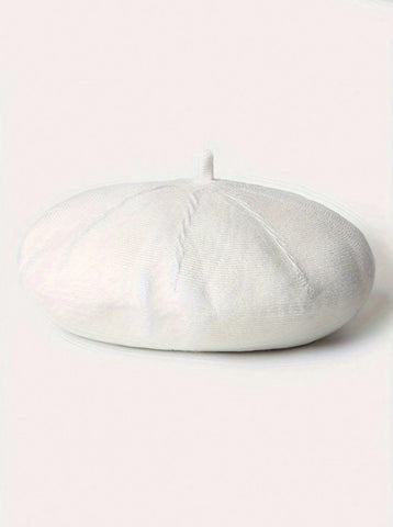 1 pieza Boina artística retro elegante de lana sencilla, cálida y cortavientos para otoño/invierno con forma de calabaza