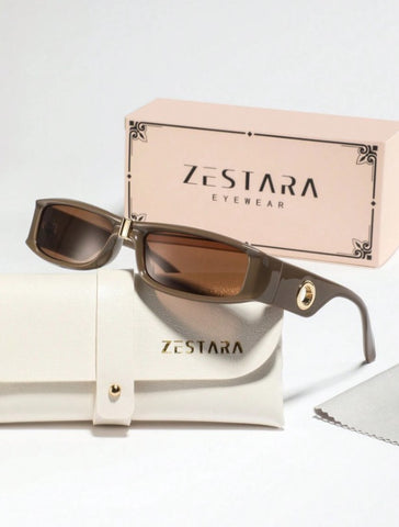 Gafas cuadradas y estrechas, de estilo retro elegante y chic