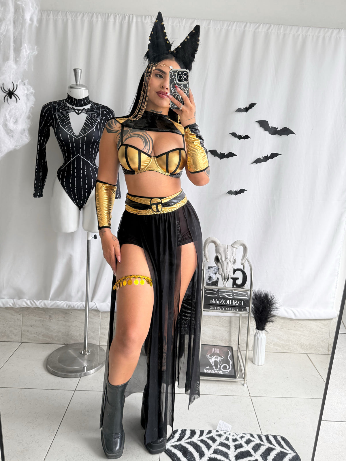 Disfraz Anubis (Top+Falda+Cuello+Mangas+ Cinturón)