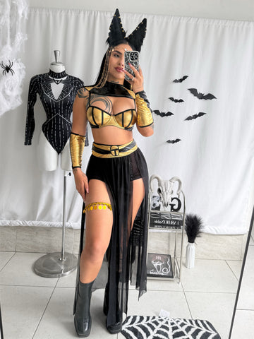 Disfraz Anubis (Top+Falda+Cuello+Mangas+ Cinturón)
