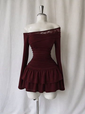 Vestido de licra con encaje
