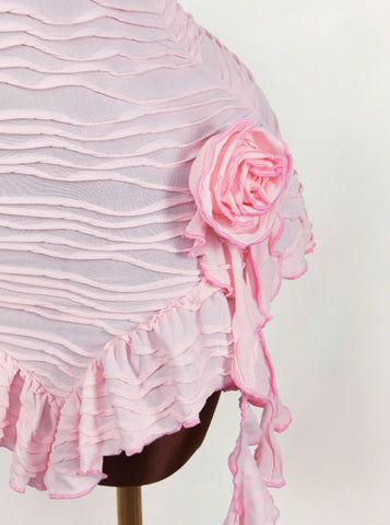 Vestido de tirantes mini con borde de volantes asimétrico