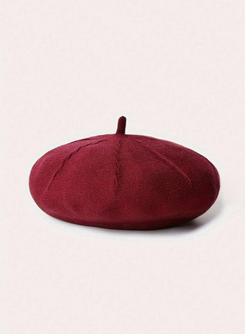 1 pieza Boina artística retro elegante de lana sencilla, cálida y cortavientos para otoño/invierno con forma de calabaza