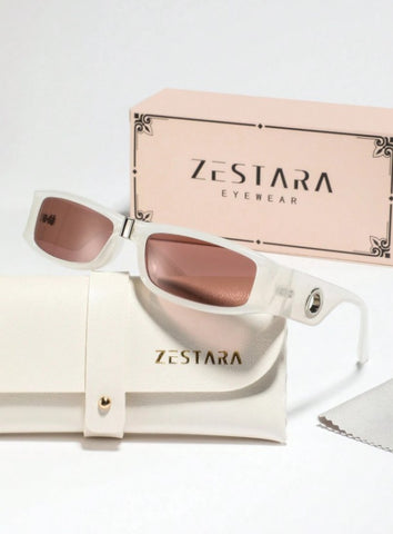 Gafas cuadradas y estrechas, de estilo retro elegante y chic