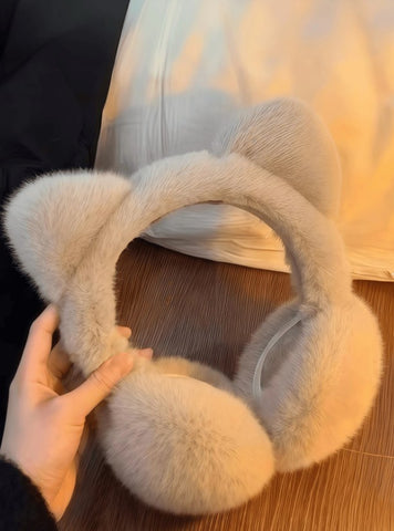 Orejeras de invierno con orejas de gato de felpa,  plegables